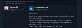 Illustration for article titled The Witcher 3, As Told By Steam Reviews
